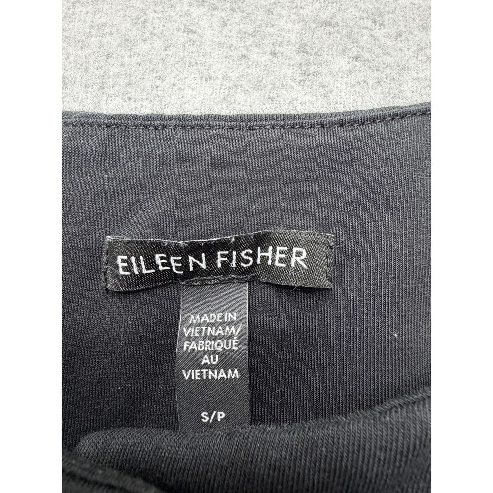 Eileen Fisher Coat Womens Petite Small Black Quilted Organic Cotton Pockets - Picture 9 of 16